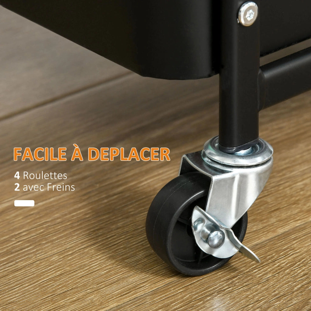 Carrello portaoggetti per scrivania ¨C zephmum ¨C nero 51.5x32x75.6 cm