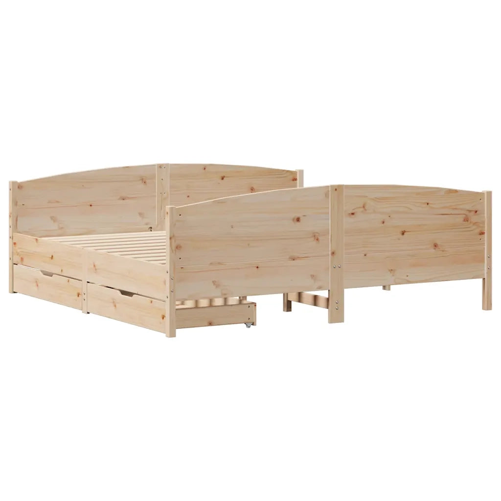 Letto senza Materasso 160x200 cm in Legno Massello di Pino