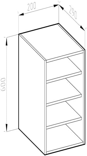 Pensile R-Line, Antracite, 20 cm, per la libera combinazione all'interno di sistemi cucina modulari