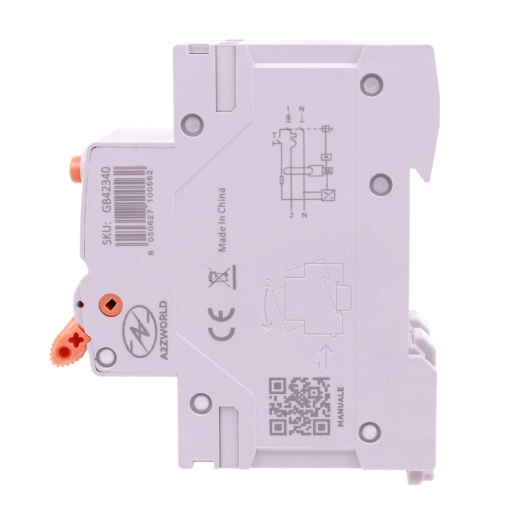 RCBO Interruttore Magnetotermico Differenziale Tipo B Curva C 1P+N 2M 6000A 30mA AC 230V IP20 Disponibili 16A 20A 25A 32A 40A (C40A)