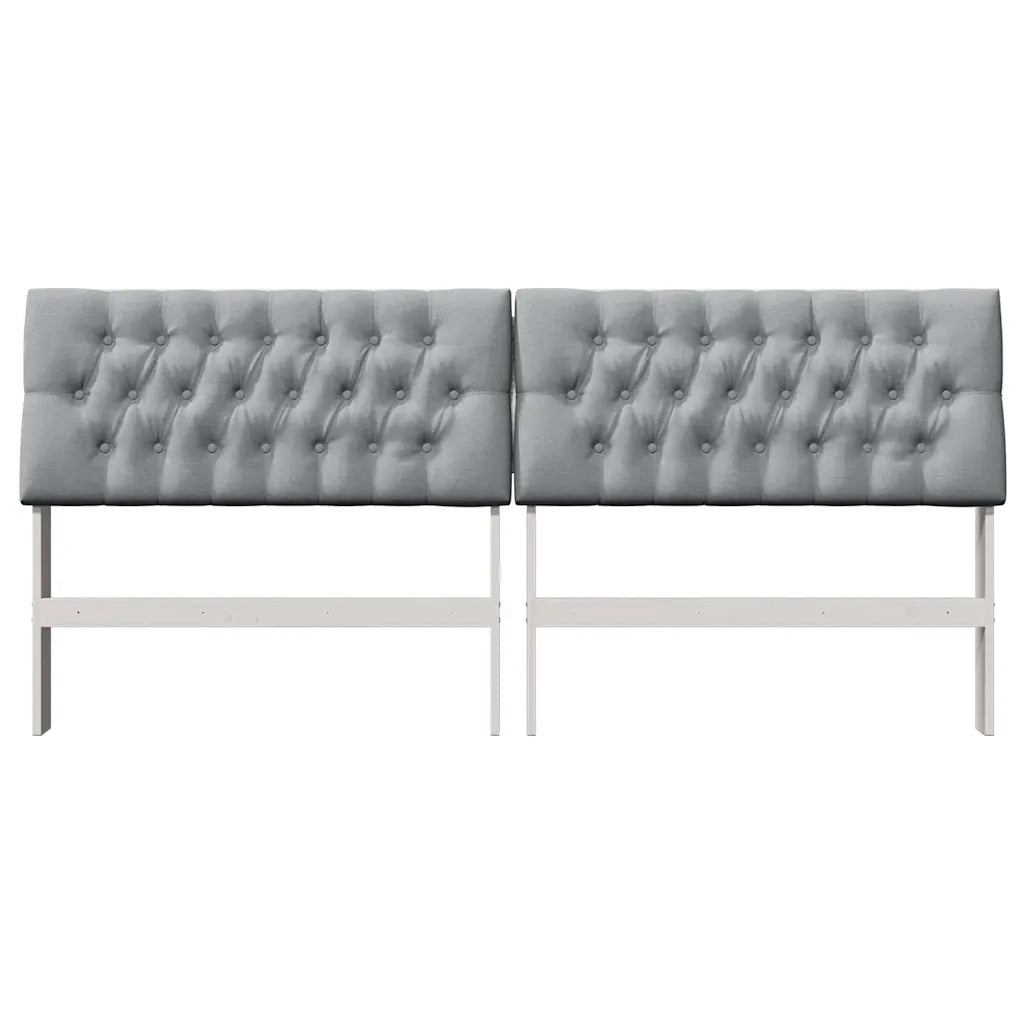 Testiera imbottita Grigio chiaro 200 cm Pino massello 879323