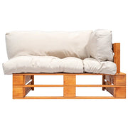 Divano da Giardino a Pallet e Cuscini Sabbia Legno di Pino 277446