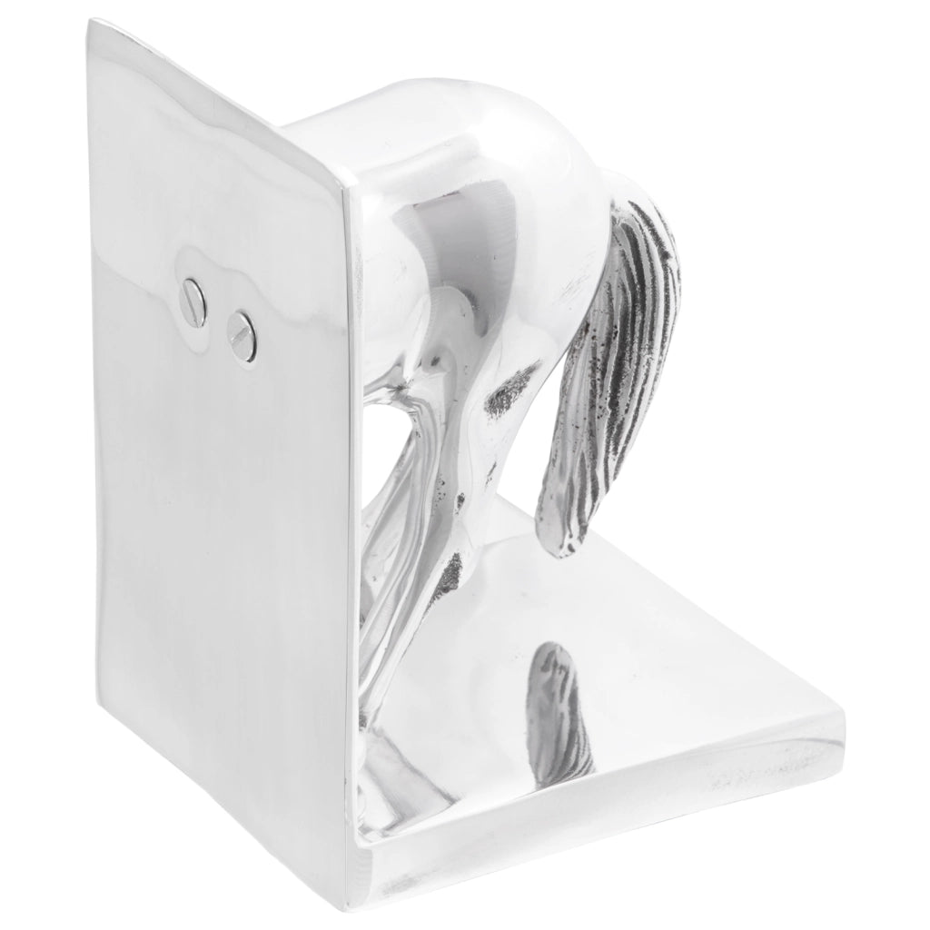 Fermalibri 2 pz Argento 11x14x25 cm Alluminio Cavallo