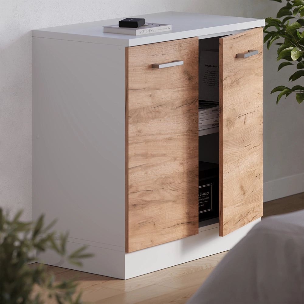 Mobile per mansarda Rion Rovere dorato/Bianco 80 x 83.8 cm senza inclinazione con 2 ante Vicco