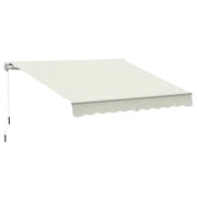 Tenda da Sole Avvolgibile a Caduta con Manovella, in Alluminio e Poliestere, 3x2.5m, Bianco