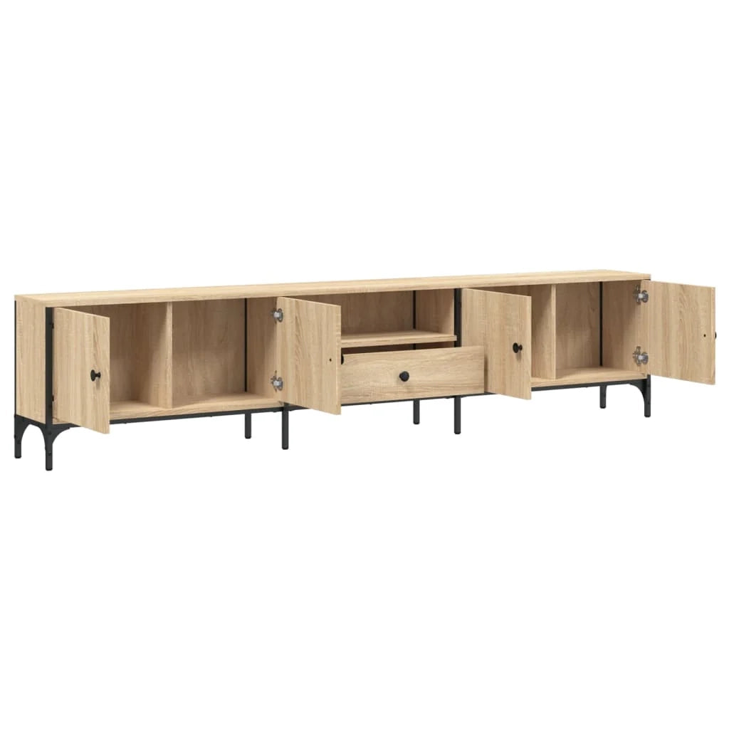 Mobile TV multimediale scaffale TV credenza mobile TV sala da pranzo soggiorno camera da letto con cassetto rovere Sonoma 200 x 25 x 44 cm legno ingegnerizzato marrone 02_0028519