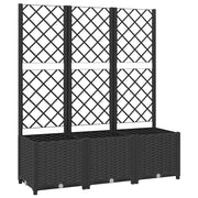 Fioriera da Giardino-Vaso da giardino con traliccio nera 120x40x136 cm PP