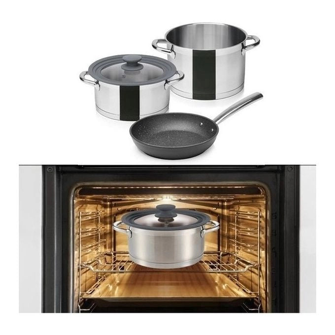 Tescoma 619129 Unicover Coperchio Universale Vetro e Silicone per Pentole e Padelle 28 30 32 cm forno max 200°C colore Grigio