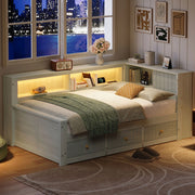 Letto a giorno 90x200 - Xylo - Grigio con cassetti