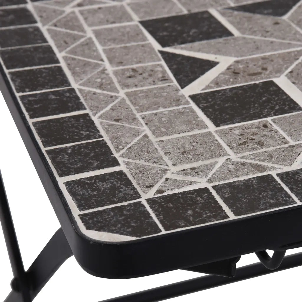 Set BistrÃ² 3 pz con Mosaico in Ceramica Grigio  cod mxl 44751