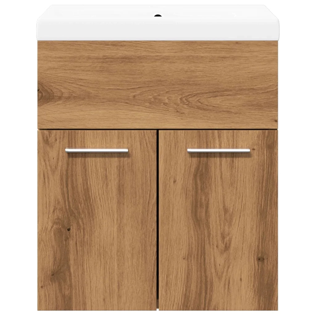 Set Mobili da Bagno 2 pz Rovere Artigianale Legno Multistrato