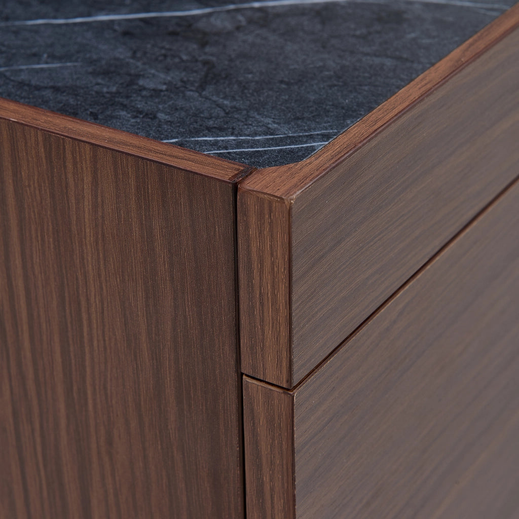 TAVOLINO DA SALOTTO 105x50x41,5 cm MDF Marrone Scuro con Piano in Vetro