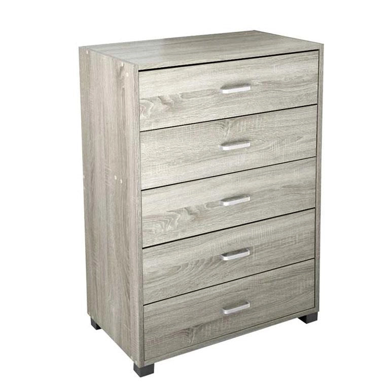 CASSETTIERA 5 CASSETTI ERMES IN LEGNO OLMO 68X40X H 101 CM