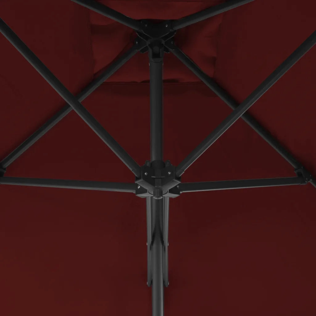Ombrellone con Palo in Acciaio Rosso Bordò 300x230 cm 312518