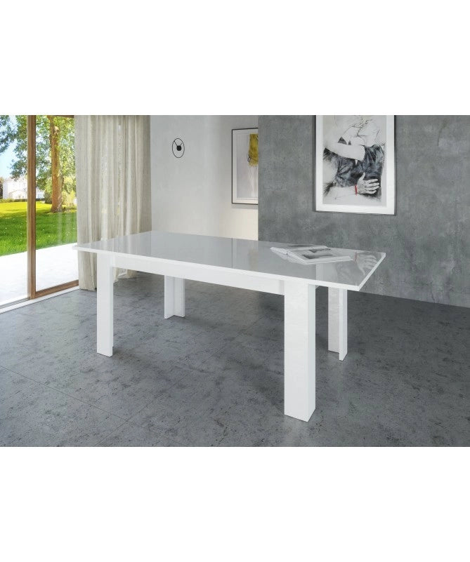 Tavolo estensibile Jesi 160cm fino a 210cm- bianco laccato lucido