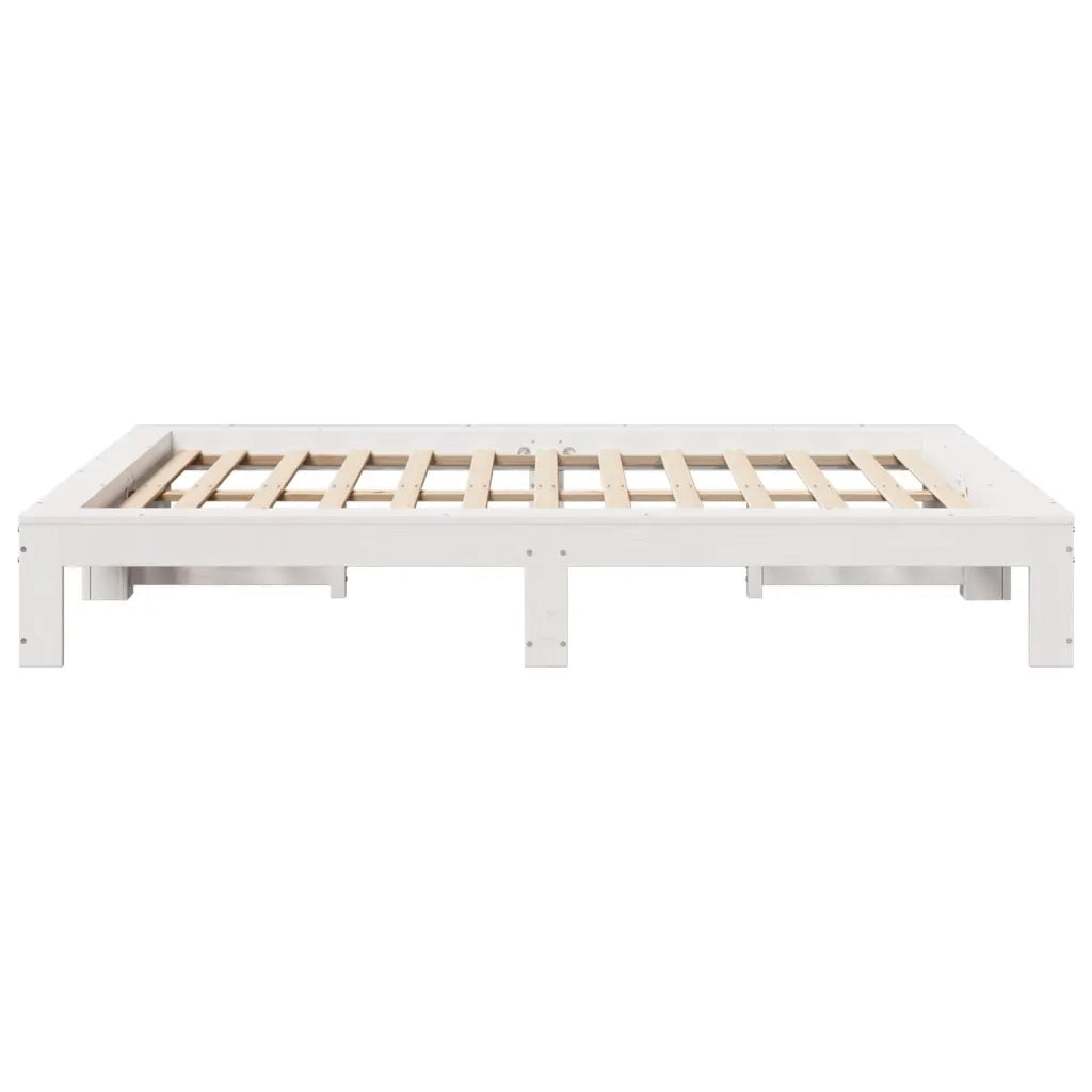Letto senza Materasso Bianco 140x190 cm Legno Massello di Pino 3308745