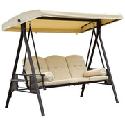 Dondolo da Giardino 3 Posti ¨C zephmum ¨C Metallo, Beige, 208x121x172 cm