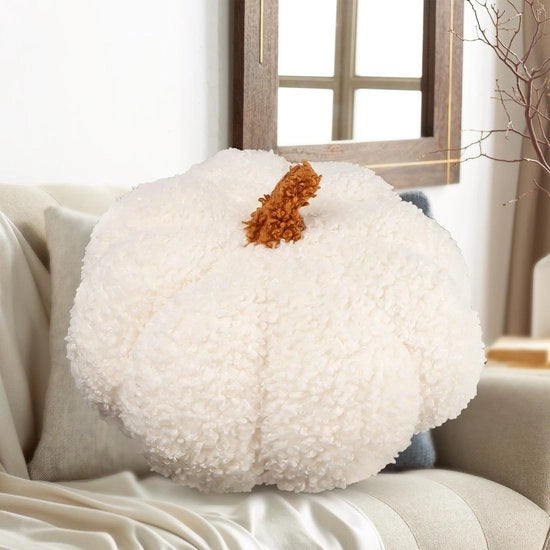Pompoen in forma 3D - Cuscino decorativo a forma di melone - Cuscino per Halloween - Cuscino decorativo - Rond - Per bambini - 20 cm - Respirabile e ipoallergenico - Cuscino decorativo per abbellire