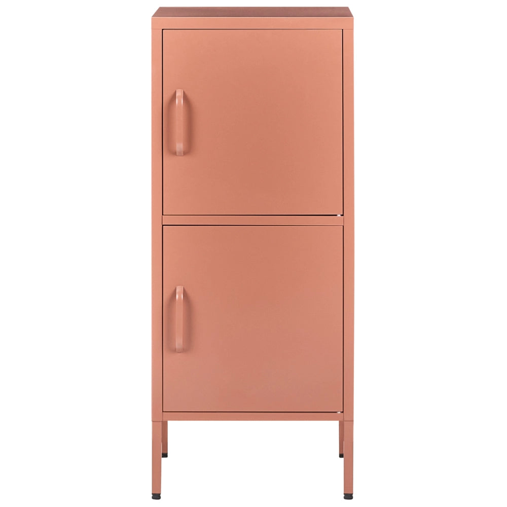 Mobile contenitore a 2 ante in acciaio color marrone dorato per l'ufficio domestico 4 ripiani stile industriale moderno