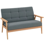 Divano 2 posti scandinavo con braccioli e gambe in legno ¨C zephmum ¨C grigio 115x66.5x73 cm