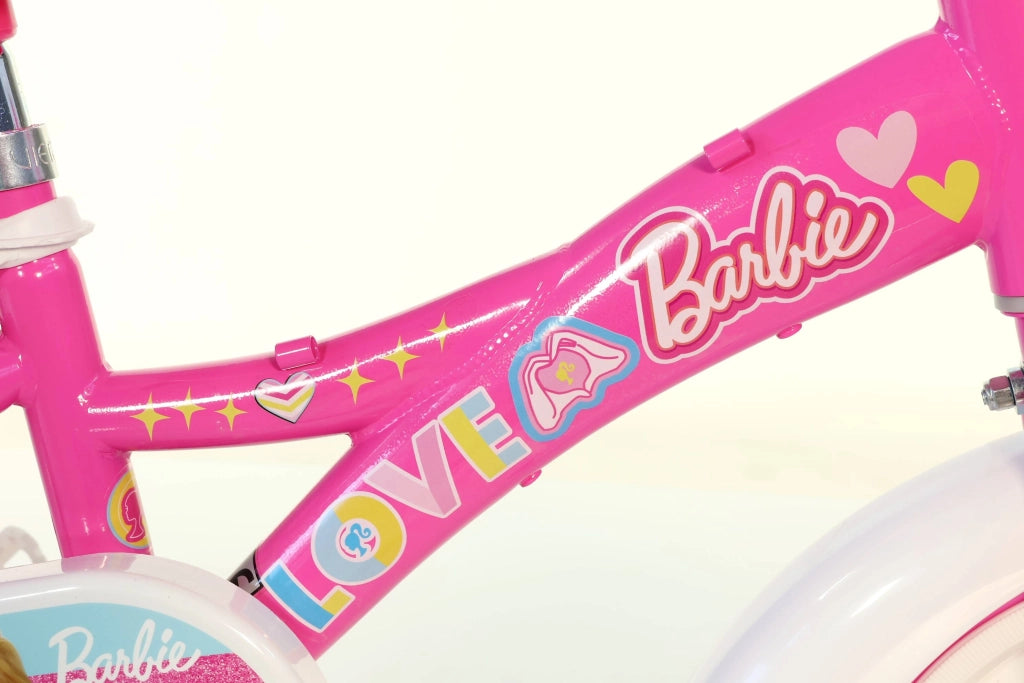 Bicicletta per bambini BARBIE 12 Pollici, adatta a bambini tra i 3 e i 5 anni, per altezza tra 85 e 105 cm, con cestino