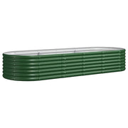Fioriera rialzata per piante e fiori adatta per terrazze e giardini acciaio verniciato a polvere 224 x 80 x 36 cm verde 02_0039603