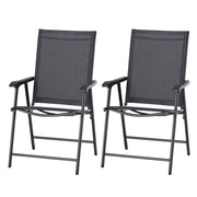 Sedia pieghevole con braccioli 2 pezzi ¨C zephmum ¨C nero metallo 58x64x94 cm