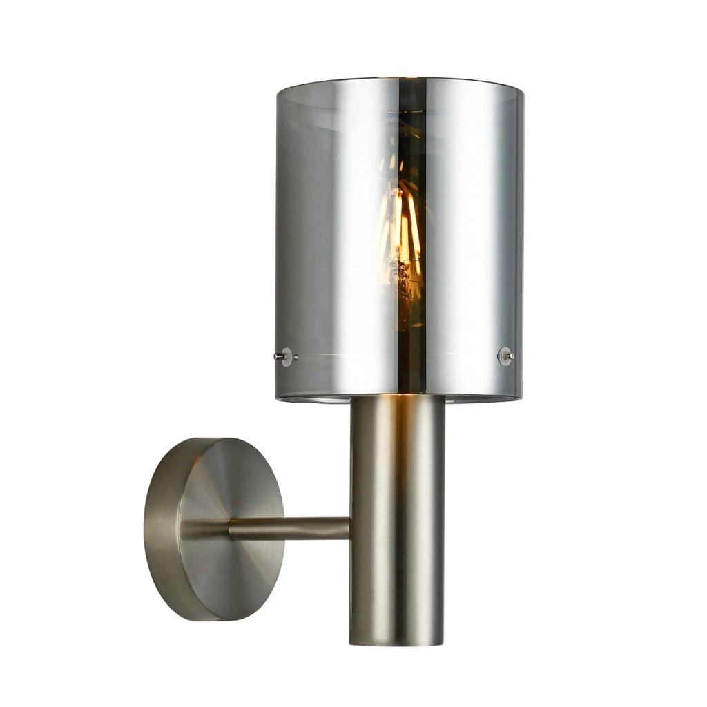 Applique Italux Sardo moderna 1 luce ottone vetro fumé E27
