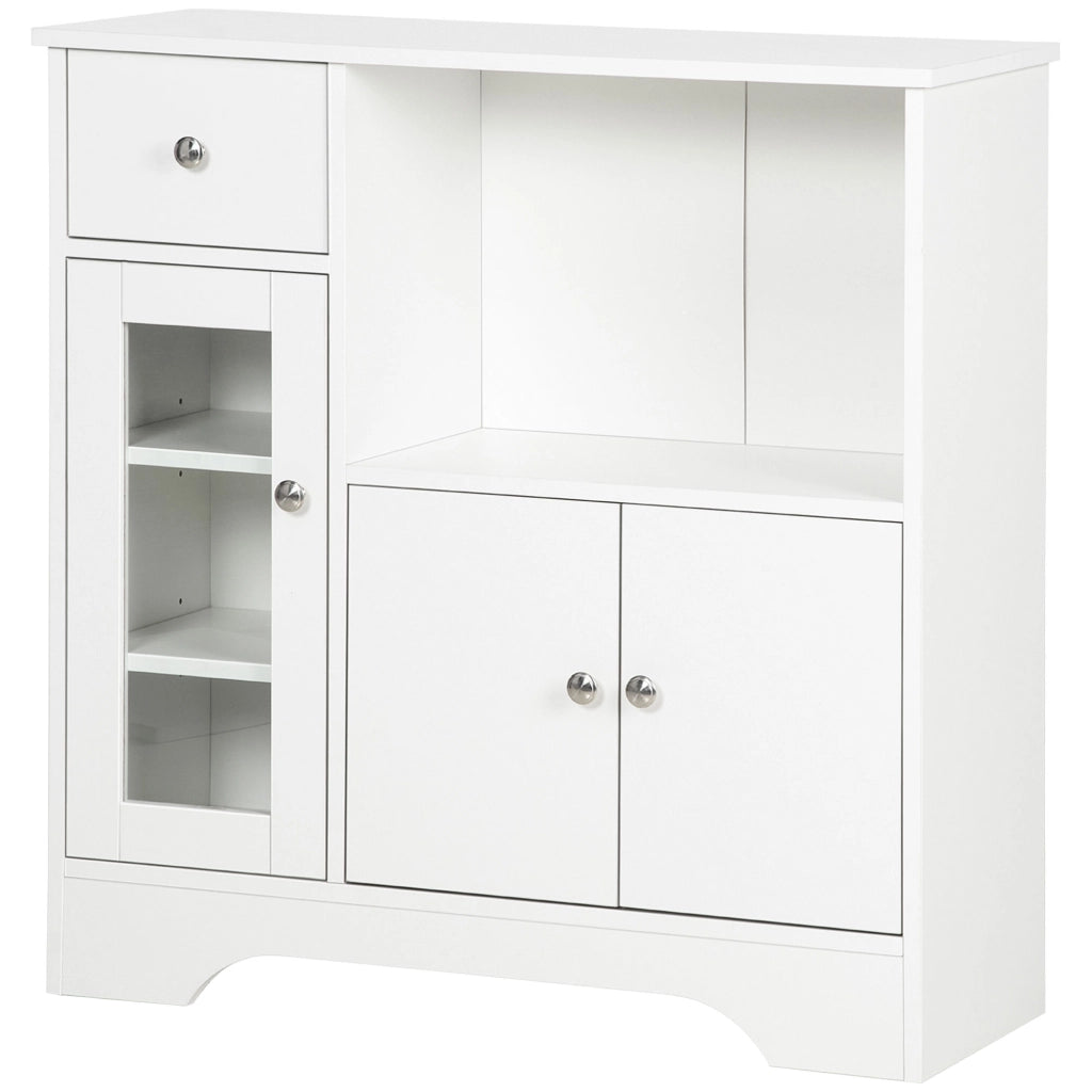 Tavolo da cucina con vetro ¨C zephmum ¨C bianco 80x30x82