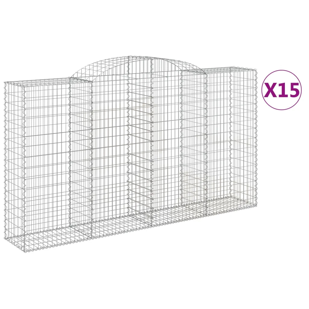Cesti Gabbioni ad Arco 15 pz 300x50x160/180 cm Ferro Zincatocod mxl 124074