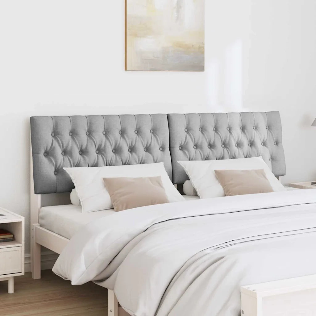 Testiera imbottita-Testiera con Cuscini-Testata Grigio chiaro 180 cm Pino massello 397892