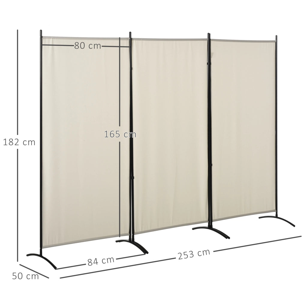 Biombo ¨C zephmum ¨C 3 pannelli 182x253 cm beige metallo