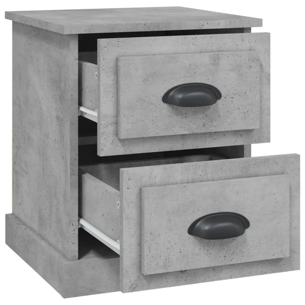 Comodini 2 pz-Set di 2 Tavolino da notte Grigio Cemento 39x39x47,5 cm in Legno Multistrato 621571