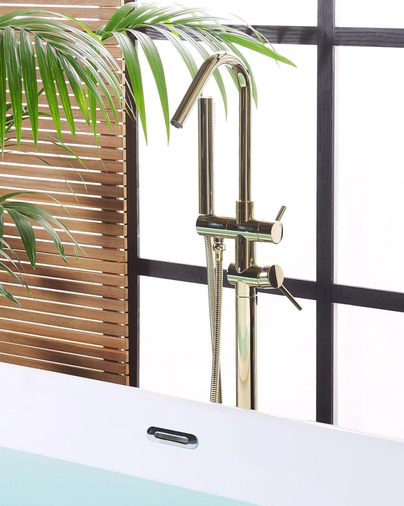 Miscelatore Vasca dorato cromato Freestanding in stile moderno