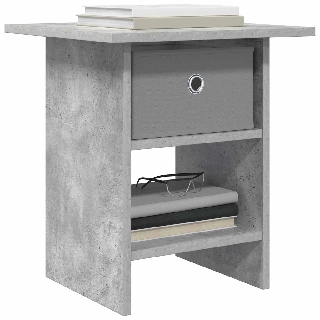 Comodino Grigio cemento 41 x 40 x 45 cm Legno multistrato 8000442