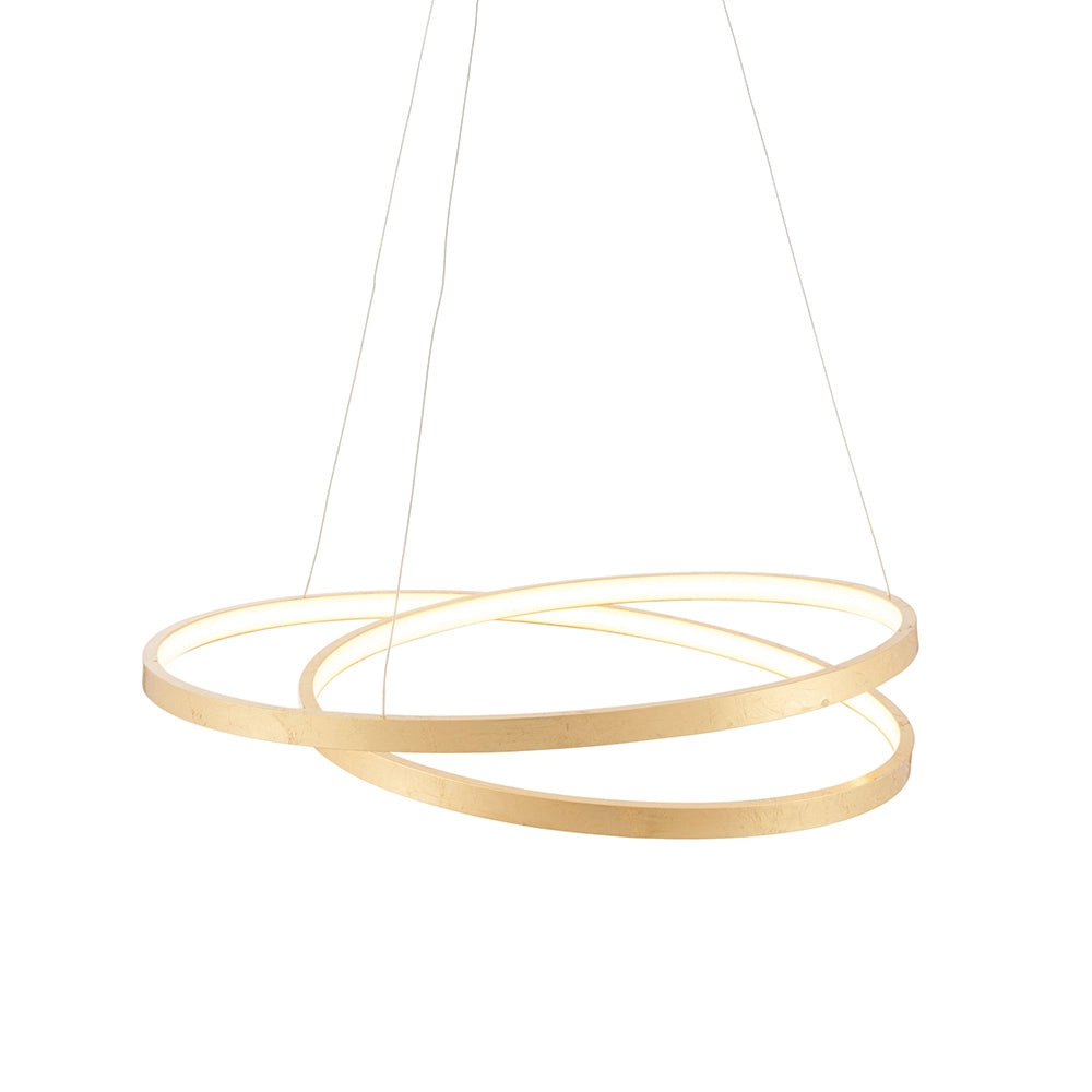 Lampadario LED moderno oro doppio anello 31,5W Endon