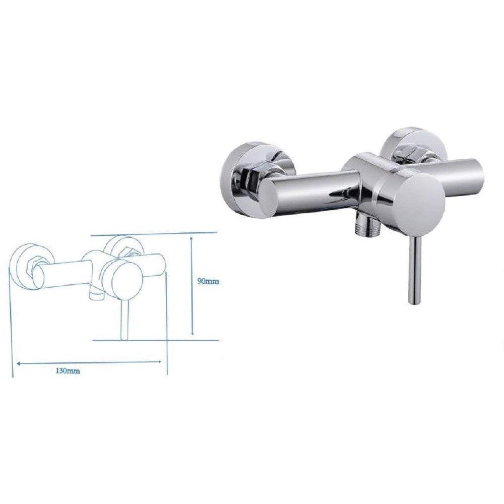 Trade Shop - Rubinetto Bagno Moderno Cromato Lucido Miscelatore Orientabile Cabina Doccia 87389 -