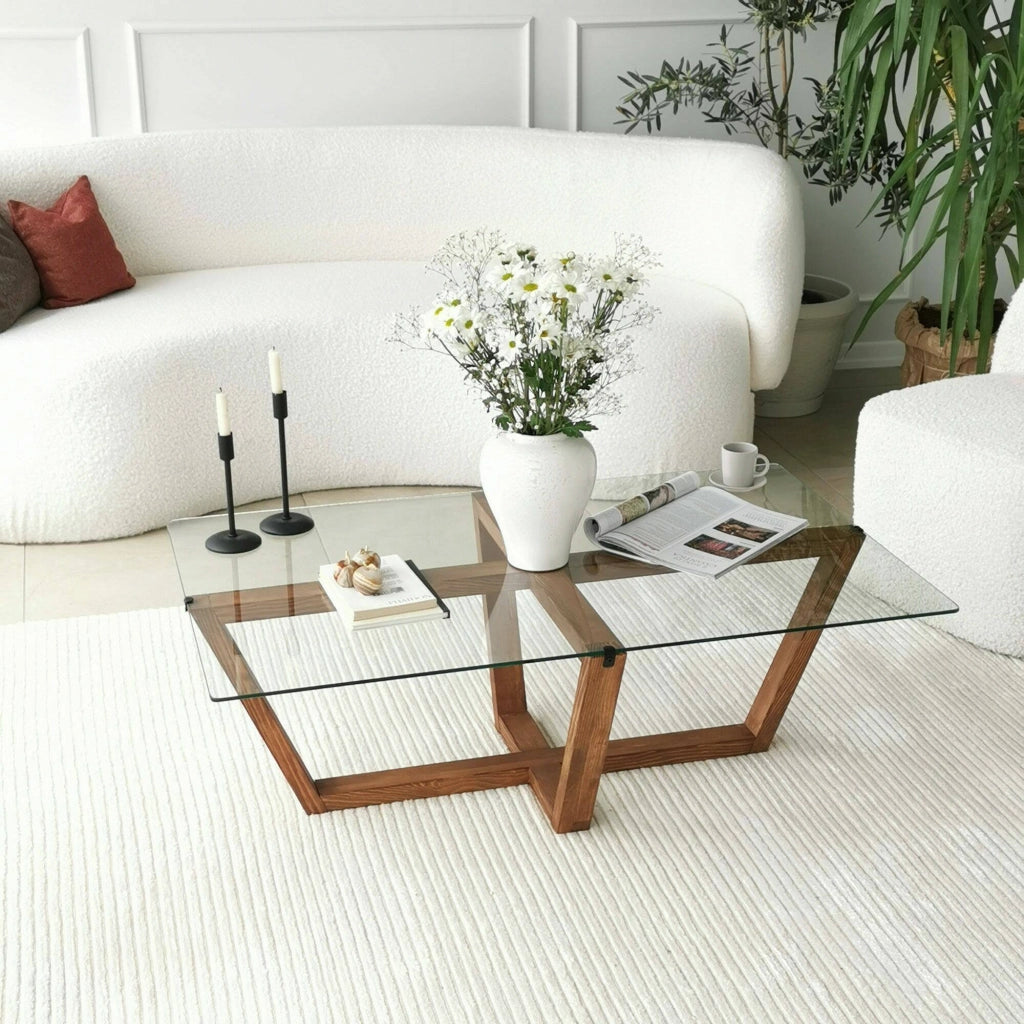 Visconti, Tavolino da Salotto Forma Rettangolare, 105x65x35h cm Marrone Noce