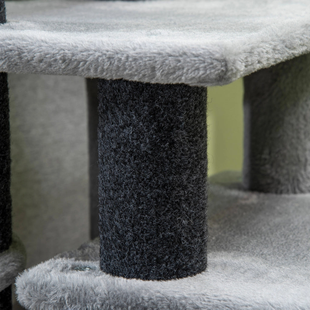 SCALETTA PER GATTI regolabile 3/4 gradini 60x40x66 cm grigio in pannello di legno