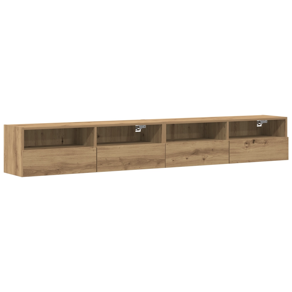 Cabinet TV  2 pezzi in Rovere Artigianale 100x30x30 cm in Legno ingegnerizzato