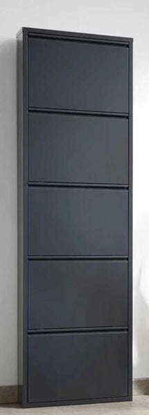 Scarpiera metallo verniciato 5 ante nero opaco