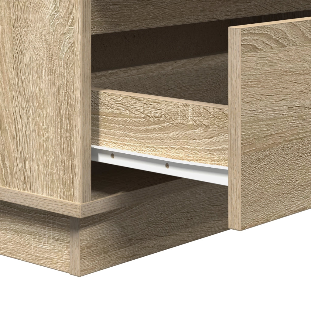 Comodino con LED Rovere Sonoma 71x34,5x75 cm Legno Ingegnerizzato