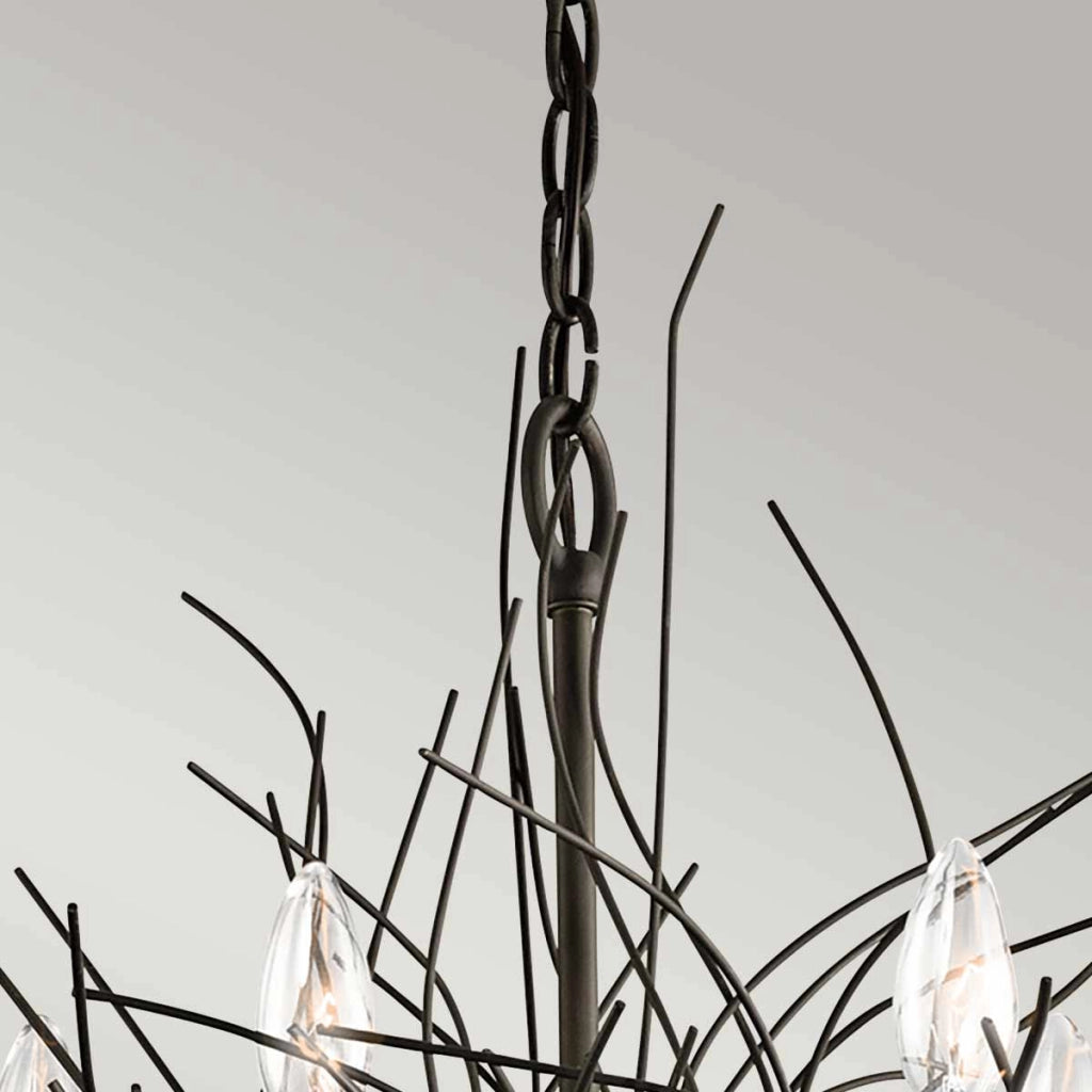 Lampadario Organique designer bronzo antico 5xE14 Kichler