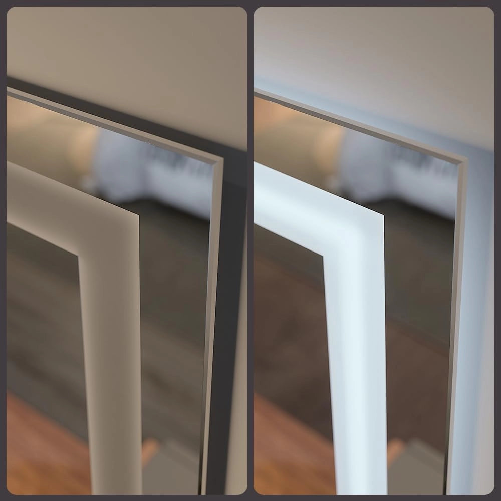 Tavolo da toeletta Karen, Antracite/Artisan, 110 cm con specchio a LED, Materiali robusti per un utilizzo duraturo
