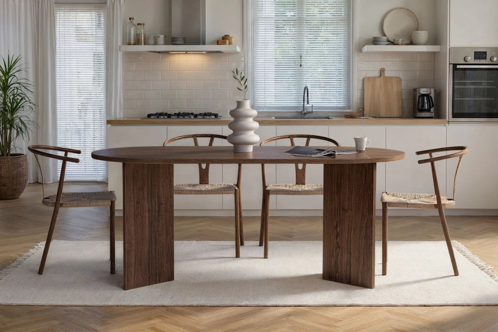 Tavolo da pranzo in legno "Sablin" 180 x 90 x 75 cm - Noce