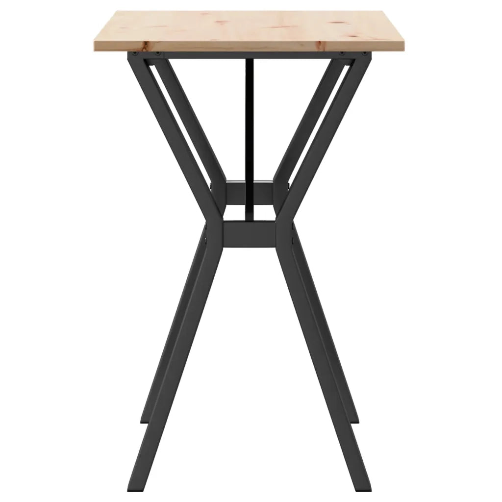 Tavolo da Pranzo | Tavolo da cucina Telaio a Y 80x50x75 cm Legno Pino e Acciaio