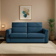 Biscossi, Divano Letto 2 Posti Sfoderabile Made in Italy, 205x95 cm blu