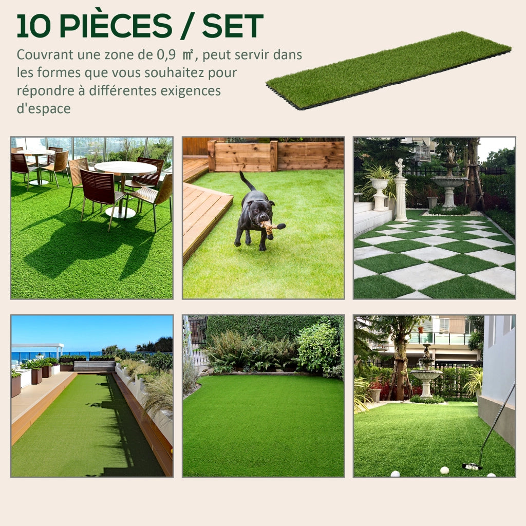 Set 10 Dalle Prato Sintetico ¨C zephmum ¨C Verde 30x30x3,5 cm