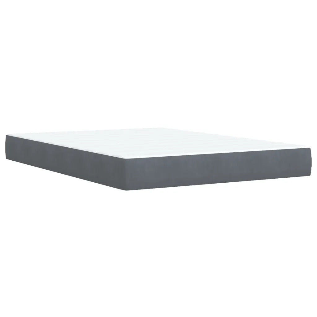Giroletto a Molle con Materasso Grigio Scuro 160x200 cm Velluto