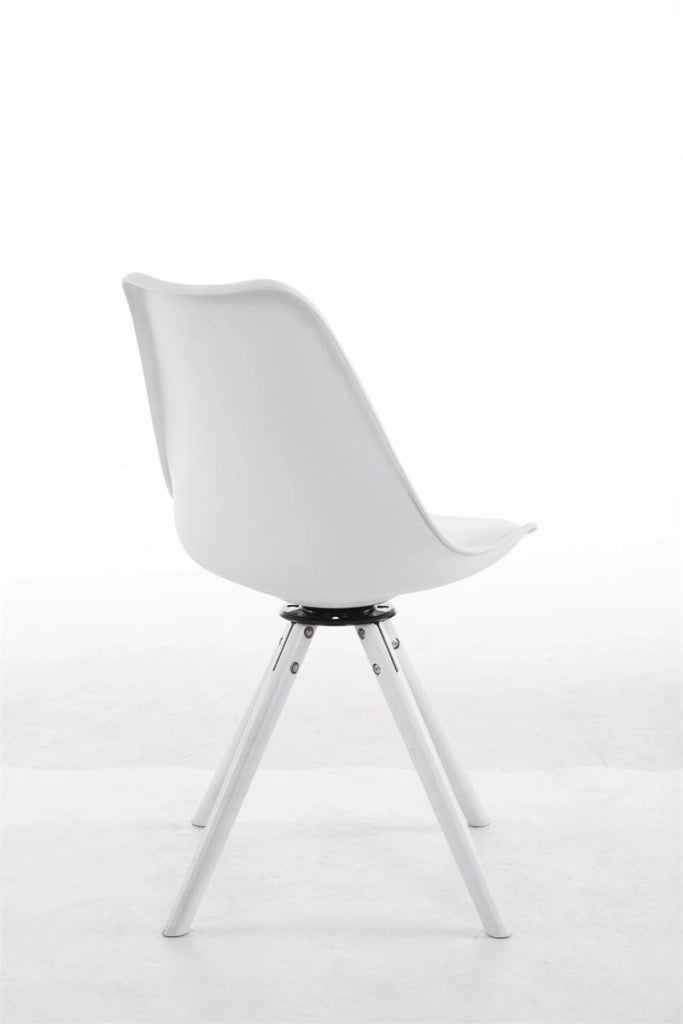 Sedia design Troyes Girevole Similpelle Rotondo bianco,bianco